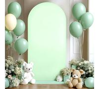 Highdi Tessuto per Sfondo ad Arco, Sfondo ad Arco per Allestimenti in Tessuto Elastico per Matrimonio, Compleanno, Anniversario, Festa di Laurea (7FT-220 * 120cm,Verde salvia)