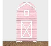 Highdi Tessuto per Sfondo ad Arco, Sfondo ad Arco per Allestimenti in Tessuto Elastico per Matrimonio, Compleanno, Anniversario, Festa di Laurea (180 * 80cm,Tavola di legno rosa)
