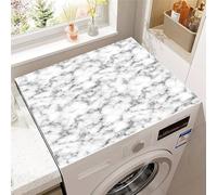 Highdi Texture di Marmo Tappetino Asciugatura Rapida Copri Coperchio Antipolvere, per Lavatrice Asciugatrice Tappetino Antiscivolo Copertura Frigorifero Protezione Superiore (Grigio,30x40cm)