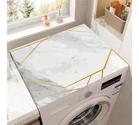 Highdi Texture di Marmo Tappetino Asciugatura Rapida Copri Coperchio Antipolvere, per Lavatrice Asciugatrice Tappetino Antiscivolo Copertura Frigorifero Protezione Superiore (Grigio Chiaro,50x50cm)