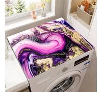 Highdi Texture di Marmo Tappetino Asciugatura Rapida Copri Coperchio Antipolvere, per Lavatrice Asciugatrice Tappetino Antiscivolo Copertura Frigorifero Protezione Superiore (Viola,40x50cm)