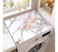 Highdi Texture di Marmo Tappetino Asciugatura Rapida Copri Coperchio Antipolvere, per Lavatrice Asciugatrice Tappetino Antiscivolo Copertura Frigorifero Protezione Superiore (Marmo,50x60cm)