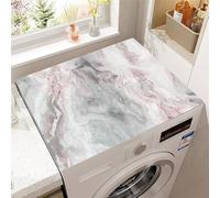 Highdi Texture di Marmo Tappetino Asciugatura Rapida Copri Coperchio Antipolvere, per Lavatrice Asciugatrice Tappetino Antiscivolo Copertura Frigorifero Protezione Superiore (Grigio Rosa,50x60cm)