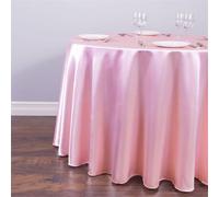 Highdi Tovaglia Rotonda di Raso per Festa, Tovaglia Elegante in Tessuto Satinato Lavabile in lavatrice per Matrimonio Compleanno Feste Banchetto Hotel (180cm,rosa chiaro)