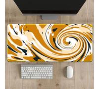 Highdi Treer Tappetino per il Mouse XXL Base in Gomma Antiscivolo, Tappetino Scrivania con Modello Astratto di Turbinio, Mouse Mat con Bordi Cuciti per Casa e Ufficio (400 * 900 * 2mm,Giallo)