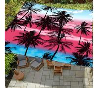 Highdi Vela Ombreggiante Impermeabile, Paesaggio Marino Tenda da Sole per Esterno Rettangolare, Telo Ombreggiante Protezione UV, per Giardino,Terrazza,Parco Tenda da Sole (Palme 2,1,5x1,5m)