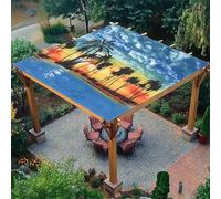 Highdi Vela Ombreggiante Impermeabile,Stile Floreale Europeo Tenda da Sole per Esterno Rettangolare, Telo Ombreggiante Protezione UV, per Giardino,Terrazza,Parco Tenda da Sole (Paesaggi,2,0x2,4m)