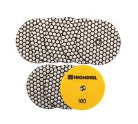 HIGHDRIL Diamante Lucidatura Pad - 8 pezzi #100 Set Tamponi Lucidatura Secco 125MM per Granito Pietra Marmo Pavimento, Kit di Pad di Lucidatura per Trapano Smerigliatrice Lucidatrice