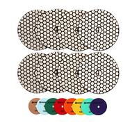HIGHDRIL Diamante Lucidatura Pad - 8 pezzi (#30-3000) Set Tamponi Lucidatura Secco 125MM per Granito Pietra Marmo Pavimento, Kit di Pad di Lucidatura per Trapano Smerigliatrice Lucidatrice