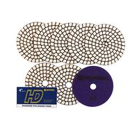 HIGHDRIL Diamante Lucidatura Pad - 8 pezzi #30 Set Tamponi Lucidatura Secco 100MM per Granito Pietra Marmo Pavimento, Kit di Pad di Lucidatura per Trapano Smerigliatrice Lucidatrice