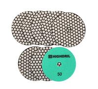 HIGHDRIL Diamante Lucidatura Pad - 8 pezzi #50 Set Tamponi Lucidatura Secco 125MM per Granito Pietra Marmo Pavimento, Kit di Pad di Lucidatura per Trapano Smerigliatrice Lucidatrice