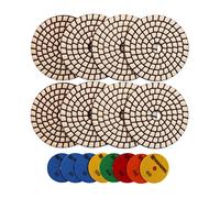 HIGHDRIL Diamante Lucidatura Pad - 8 pezzi (#50x3/100x2/200/400/800) Set Tamponi Lucidatura Secco 100MM per Granito Pietra Marmo Pavimento, Kit Pad Lucidatura per Trapano Smerigliatrice Lucidatrice