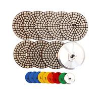 HIGHDRIL Diamante Lucidatura Pad - 8pcs (#50x3/100x2/200/400/800) 100MM con platorelli in alluminio Granito Pietra Marmo Pavimento Kit Pad Lucidatura per Trapano Smerigliatrice Lucidatrice