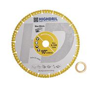 HIGHDRIL Disco Diamantato Gres Metalli - 250mm Dischi Taglio per Lamiera Metallo Ferro Angolare Acciaio Inox Calcestruzzo Granito Marmo Tondo per Cemento Armato