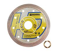 HIGHDRIL - Lama diamantata super sottile, 115 mm con pergolato da 7/8"-5/8", lama per piastrelle diamantate secco bagnato con bordo a rete X per taglio a disco,porcellana,ceramica,granito,marmo