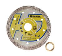 HIGHDRIL - Lama diamantata super sottile,125mm, con pergolato da 7/8"-5/8",lama per piastrelle diamantate secco bagnato con bordo a rete a X per taglio a disco,porcellana,ceramica,granito,marmo
