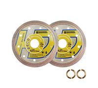 HIGHDRIL - Lama diamantata super sottile, 2 pezzi 115mm con pergolato 7/8"-5/8",lama per piastrelle diamantate secco bagnato,con bordo a rete a X,per taglio a disco,porcellana,ceramica,granito,marmo