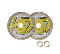 HIGHDRIL - Lama diamantata super sottile, 2 pezzi 125mm,con pergolato da 7/8"-5/8",lama per piastrelle diamantate asciutte o bagnate,con bordo a rete a X,per tagliare porcellana,ceramica,granito,marmo