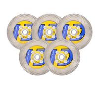 HIGHDRIL Lama per sega diamantata per piastrelle, 5 pezzi da 125 mm, disco da taglio diamantato per tagliare ceramica, porcellana, piastrelle, marmo, granito, quarzo
