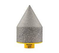 HIGHDRIL Punta di fresatura con smusso diamantato - Punta a dito svasata diamantata da 50 mm con filettatura M14 per la sagomatura di fori in gres porcellanato, ceramica, granito e marmo