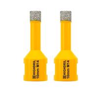 HIGHDRIL Punta per Trapano Diamantata - 2 Pezzi 10mm con Filettatura M14 Foratura Secco per Piastrelle in Porcellana Ceramica Granito Marmo Pietra Mattoni per Smerigliatrici Angolari