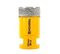 HIGHDRIL Punta per Trapano Diamantata - 32mm con Filettatura M14 Foratura Secco per Piastrelle Porcellana Ceramica Granito Marmo Muratura Mattoni per Smerigliatrici Angolari