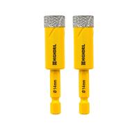 HIGHDRIL Punte Diamantate per Gres Porcellanato 14mm × 2 - Codolo Esagonale Punt