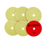 HIGHDRIL Tamponi Diamantati 100mm per Lucidatura a Umido 6 Pezzi, Disco Lucidatura Grana 400 per Granito, Marmo, Quarzo, Pietra Artificiale per Smerigliatrice