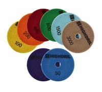 HIGHDRIL Tamponi Lucidatura Diamantati 8 Pezzi - 100mm Grana #30/50/100/200/400/800/1500/3000 Secco Dischi per Lucidare Marmo Granito Quarzo