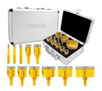 HIGHDRIL Trapano Diamantato Kit 11pezzi (6/8/10/20/25/28/32/35/45/50/65mm Punte per Trapano) Seghe a Tazza per Piastrelle Ceramica Marmo Granito