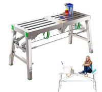 HighDu - Ponteggio pieghevole, altezza regolabile, scaletta portatile per la pulizia della pittura e progetti fai da te, strumento versatile e sicuro