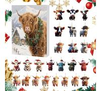 Highland 2025 | Highland Advent-Themed Holiday Countdown Calendar Ornaments | For Decorations,Tree Home Wall Door Decor