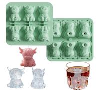 Highland Bull Tray With Lid - Large 3D Bull-Shaped Silicone Mold For Whiskey And Cocktails | Double-Sided Detailed Design With Back Cover To Prevent Spill