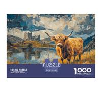 Highland Cattle 1000 Piece Jigsaw Puzzle For Adults Educational Games Stress Relief Puzzle Cultivate The Spirit of Teamwork For Adults Gifts 70x50cm/1000pcs