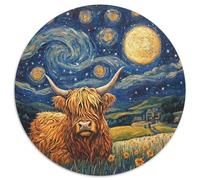 Highland Cattle 1000 Piece Jigsaw Puzzle For Adults Family Challenge Toys Stress Relief Puzzle Cultivate The Spirit of Teamwork for Men, Women, Elders, Seniors 1000pcs (67.5x67.5cm)