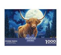 Highland Cattle 1000 Piece Jigsaw Puzzle For Adults Family Challenge Toys Stress Relief Puzzle Exercise The Memory of The Brain for Family Decorations 38x26cm/1000pcs