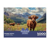 Highland Cattle 1000 Pieces Jigsaw Puzzles For Adults Educational Games Stress Relieving Entertainment Exercise The Memory of The Brain For Adults Gifts 38x26cm/1000pcs