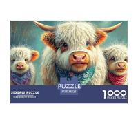 Highland Cattle Complex 1000-Piece Jigsaw Puzzles for Adults Offering An Array of Challenging Puzzle Games - Serves As A Remarkable And Entertaining Gift for Adults And Kids Age 12 Years Up 38x