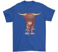 Highland Cattle Cow Scotland Scottish Uomo T-Shirt 100% Cotone