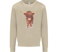 Highland Cattle Cow Scozia Scozzese Uomo Felpa Maglione