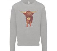 Highland Cattle Cow Scozia Scozzese Uomo Felpa Maglione