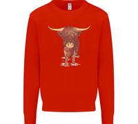 Highland Cattle Cow Scozia Scozzese Uomo Felpa Maglione