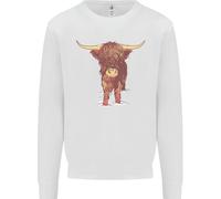 Highland Cattle Cow Scozia Scozzese Uomo Felpa Maglione