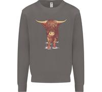 Highland Cattle Cow Scozia Scozzese Uomo Felpa Maglione
