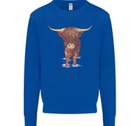 Highland Cattle Cow Scozia Scozzese Uomo Felpa Maglione