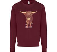 Highland Cattle Cow Scozia Scozzese Uomo Felpa Maglione