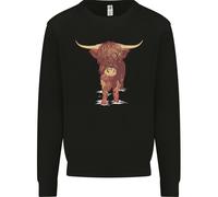 Highland Cattle Cow Scozia Scozzese Uomo Felpa Maglione