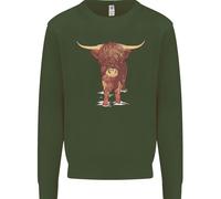 Highland Cattle Cow Scozia Scozzese Uomo Felpa Maglione