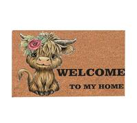 Highland Cattle Doormat - Absorbent Non-Slip Rug, 15.75x23.62 Inch Funny Farmhouse Door Mat for Indoor Outdoor Use | Entrance Flooring, Home Office Decor, Garden Welcome Rug, Durablee Anti-Skid Mat