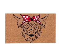 Highland Cattle Doormat - Absorbent Non-Slip Rug, 15.75x23.62 Inch Funny Farmhouse Door Mat for Indoor Outdoor Use | Entrance Flooring, Home Office Decor, Garden Welcome Rug, Durablee Anti-Skid Mat